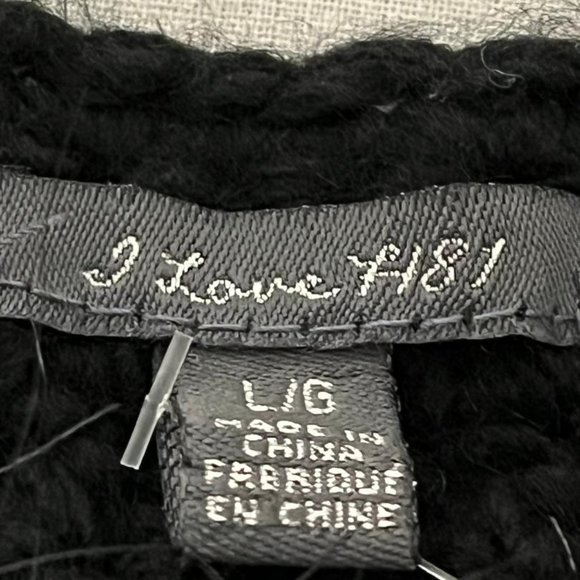 Black I Love H81 Faux Fur Sweater Vest Sz.L/G - Picture 3 of 9